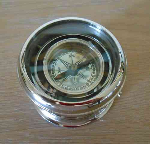 Kompas Gimble Box Compass nikkelzilver