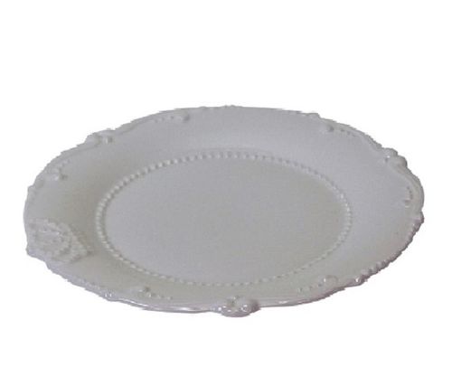 Ontbijt- of gebaksbordjes Crown set/6 wit porselein