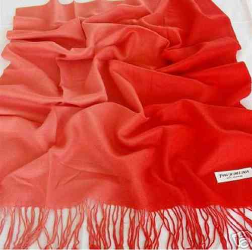 Pashmina shawl duotone rood naar lichter rood