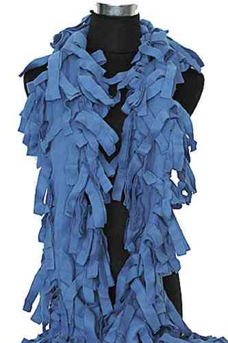 Sjaal met franjes blauw
