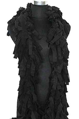 Sjaal met franjes zwart