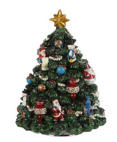 Kerstmuziekdoos Kerstboom roterend muziekornament